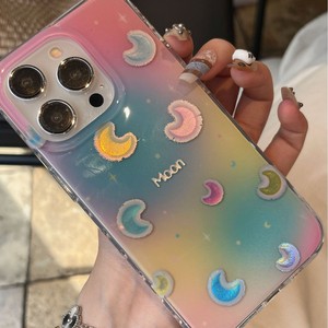 Sáng tạo Hàn Quốc Vàng Gradient sainting mặt trăng cho Iphone 15/14/13 Pro TPU trường hợp điện thoại thoải mái grip độc quyền cho Apple 16Promax - Product Image 4