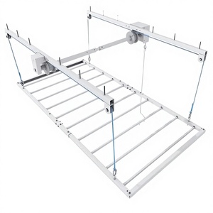 Ceiling Storage Shelf Lifting <b>Rack</b> Single Tier Metal Height Adjustable for Garage Basement Ceiling Storage - Product Image 3