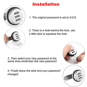 Serrure <span class=keywords><strong>de</strong></span> boîte à outils en gros, en alliage <span class=keywords><strong>de</strong></span> zinc et fonte, à code mécanique, 3 chiffres, combinaison modifiable, serrure à came pour armoire - Product Image 4