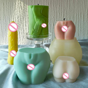 J115 Molde Cilíndrico de Silicona de Tentación para Adultos, Moldes de Resina de Goma, Forma de Cuerpo, Pilar de Culo Sexy, Tamaño Grande - Product Image 2