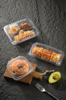 Conteneurs alimentaires en plastique PS/PET à 3 compartiments, 6, 8, 9 pouces, très vendus, pour glaces et plats à emporter