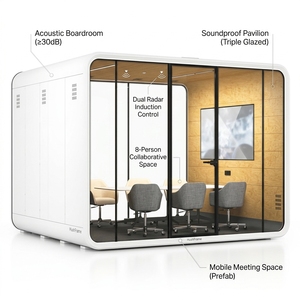 Pavillon Acoustique Mobile pour Salle de Conférence, Insonorisé, Espace de Réunion pour 8 Personnes, Grande Cabine de Bureau Certifiée BIFMA - Product Image 4