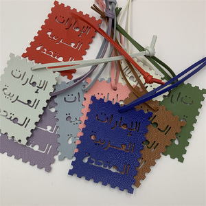 Arabic letter <b>charm</b>, PU leather square <b>charm</b>, tote <b>bag</b> accessory, Middle Eastern colorful decoration. - Product Image 3