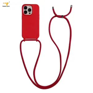 Custom necklace Silicone Protective crossbody Lanyard strap case Camera Protection Phone Cover for iPhone 14