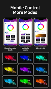 10 en 1 Kits d'éclairage intérieur de voiture 6 LED Atmosphère Lumières Bande 4 Footlights Car symphony Led Cold line Light - Product Image 2