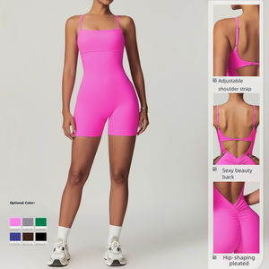 Mono de Yoga ajustado de realce de glúteos de melocotón de secado rápido para mujer desnuda, mono deportivo con diseño de entrenamiento moldeador de espalda - Product Image 3