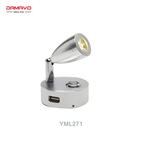 DAMAVO Lampe murale LED flexible pour tête de lit 12V/24V avec commande tactile et port USB, barre lumineuse LED pour camping-car, caravane, camion, yacht