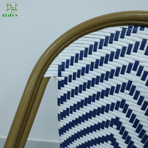 Custom French Style Rattan Balcony Cafe Wicker Woven Rattan Cafe Paris Bistro Garden Restaurant <strong>Table</strong> and Chairs Set for Outdoor - Product Image 6