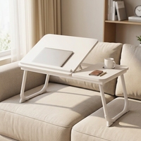 Table portable pliable en bois réglable en hauteur pour ordinateur portable, bureau à domicile, travail, étude, chambre, dortoir, canapé