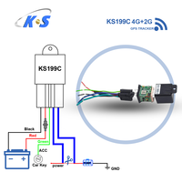 Dispositivo de Rastreo GPS 4G para Motocicletas y Automóviles Pequeños, con Aplicación para iOS y Android, Corte Remoto del Motor, Detección de ACC, Rastreador GPS para Vehículos