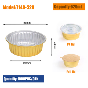 Dùng một lần 520ml nhôm lá cupcake wrapper với lá Nắp số lượng lớn PP <span class=keywords><strong>container</strong></span> cho Baking Bạc 520ml mỗi gói - Product Image 6