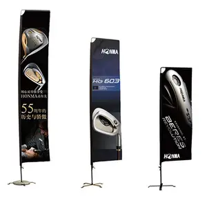 Desain Kustom Aluminium Blok Bendera Persegi Spanduk Iklan