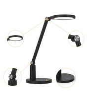 Lampe de bureau LED intelligente 18W avec poteau en aluminium, protection des yeux, lumière de table, 3 températures de couleur réglables, lampe à gradation coulissante