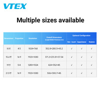 Moniteur POS LCD 15 pouces, support VESA, base en plastique et métal, système de paiement capacitif, écran tactile