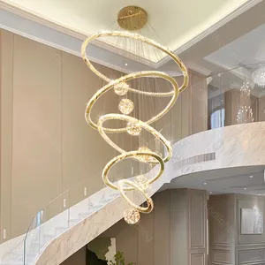 2023 New Hot Sale Ring Villa Chandelier For Stairs Living Room Lobby Chandelier