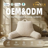 Coussin de dossier en flanelle en forme de chaise pour lecture, rembourré en mousse à mémoire de forme, doublé, blanc crème, pour lit, canapé, sol, dortoir - Vente en gros