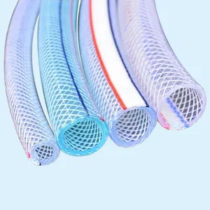 Food Grade PVC Transparent Water Hose Fiber Braided Hose1/4'' 1/2'' 3/4'' 1'' 2'' For Watering Garden Irrigation