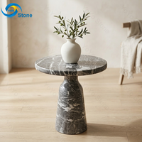 Petites tables d'appoint pour salon, table d'appoint minimaliste en marbre de luxe, meubles en pierre gris foncé, table basse d'appoint pour hôtel