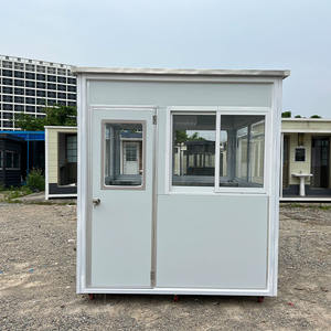 2024 nuevo diseño cabina de seguridad portátil 2*2M caja de centinela gris con ruedas estilo Industrial cabañ<span class=keywords><strong>a</strong></span> de protección de acero para seguridad - Product Image 3