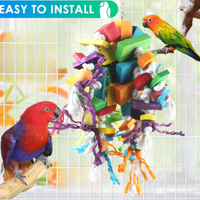 Jouets à mâcher pour oiseaux, jouets en corde de bois colorés résistants aux morsures, en stock, taille moyenne et grande, pour perroquets