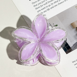 Accesorios para el Cabello con Flor de Frangipani, Pinza de Pelo con Flor de Plumeria Transparente de 8cm, en Oferta - Product Image 4