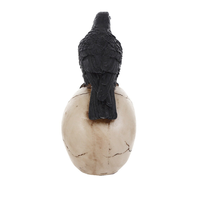 Figurine de tête de corbeau en résine noire, ornement squelette, art gothique, 10 x 15 x 19 cm, décoration d'intérieur