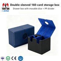 Boîte de rangement portable Torson 160+ en cuir PU pour cartes TCG CCG LCG, boîte de rangement de cartes à jouer de qualité supérieure, boîte de rangement pour jeux de société