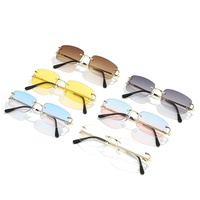 8120 Nouvelles Lunettes de Soleil Polarisées Rectangulaires Sans Monture Tendance pour Hommes et Femmes UV400 en Métal pour la Conduite et le Cyclisme