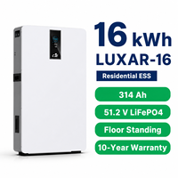 Système de stockage domestique LUXAR-16B 16 kWh LiFePO4, batterie divisée IP65 51,2 V 314 Ah, ultra-mince 156 mm, 8000 cycles, compatible SMA