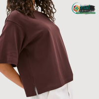 Kaos Katun Wanita Bergaya Longgar Oversize Lengan Pendek Kerah Bulat Kasual Bernapas Lembut Nyaman Ringan Musim Panas