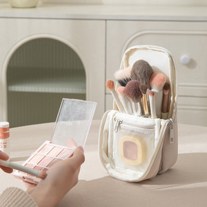 Travel Season <b>Makeup</b> Brush <b>Case</b> Portable Storage Bag For Cosmetics With Zipper Compartment Upright Design - Product Image 2