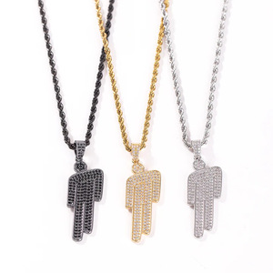 Collana con Pendente in Zirconia Stile <span class=keywords><strong>Billie</strong></span> Eilish, Gioielli Hip Hop di Tendenza - Product Image 1