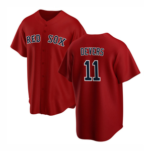 Bordado Personalizado al por Mayor de los <span class=keywords><strong>Boston</strong></span> <span class=keywords><strong>Red</strong></span> <span class=keywords><strong>Sox</strong></span> # 11 # 34 <span class=keywords><strong>Camiseta</strong></span> de béisbol de malla de poliéster unisex para adultos con estampado de logotipo frontal - Product Image 3