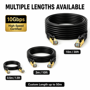 Cable Ethernet LAN Industrial Cat7 SFTP 10Gbps OFC, Conector <span class=keywords><strong>RJ45</strong></span> Chapado en Oro, <span class=keywords><strong>Colores</strong></span> Personalizados, Cable de Conexión para Servidor en la Nube Empresarial - Product Image 5