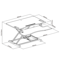 Convertisseur de bureau moderne à double couche avec plateau pour clavier, établi pliable, bureau avec dessus de table Lif
