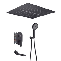 Nouvel ensemble de robinets thermostatiques muraux en cuivre chromé de style chinois avec douche cascade, design minimaliste pour usage hôtelier