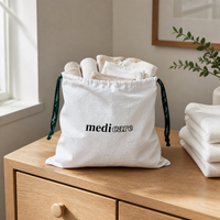 Sac à cordon en toile de coton blanc recyclable pour l'emballage de vêtements et de tenues, sac anti-poussière personnalisé avec logo pour sac à main, chapeau, chaussures