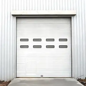Overhead Sectional Garage Door Customized Commercial Electric Steel Rolling Doors Windproof for Workshops Finished Surface