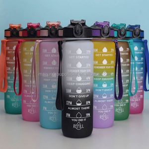 Botella Deportiva Motivacional Fitness Time Maker Tritan SK, Libre de BPA, Plástico, con Logotipo Personalizado, 32oz 1000ml, Ecológica - Product Image 1