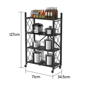 Scaffale per dispensa da cucina carrello portaoggetti rimovibile da cucina a 4 livelli ripiano per dispensa scorrevole sottile per spazi ristretti