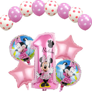Juego de globos de papel de aluminio digital de <span class=keywords><strong>Mickey</strong></span> y Minnie-Globos decorativos de cumpleaños con números para la primera fiesta de cumpleaños de bebés - Product Image 5