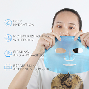 Oem Odm ไฮโดรเจลแผ่นให้ความชุ่มชื้นสำหรับใบหน้า,มาสก์บำรุงผิวปกป้องผิวจากวีแกนทางการแพทย์คอลลาเจนให้ความชุ่มชื้นบางสีฟ้า - Product Image 4