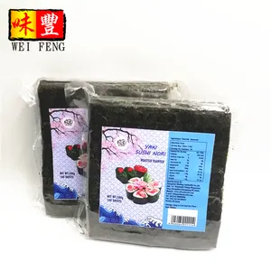 Factory Wholesale Price of Bulk Japan Laver Dried Roasted Seaweed For Onigiri Japanese Yaki Sushi Nori 100 Sheets/Bag