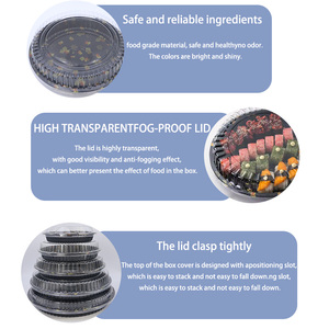 Chất lượng cao vòng nhựa dùng một lần nhà hàng Sushi Takeaway hộp đựng thức ăn có nắp đậy - Product Image 4