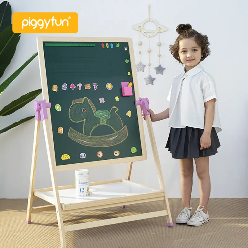 children's write magnet white board kids wooden painting writing easel stand magnetic whiteboard tablet white board drawing toys