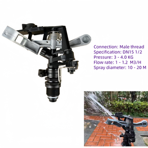 Aspersor Oscilante de Plástico con Brazo Articulado de 360 Grados y Accionamiento por Engranajes, para Riego de Jardines y Campos Agrícolas - Product Image 2