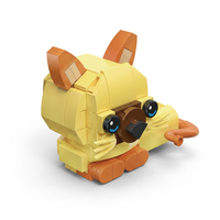 Ensemble de blocs de construction chat jaune, jouet de construction STEM, briques éducatives à monter soi-même, kit de modèle d'animal de compagnie, cadeau pour enfants de 6 ans et plus