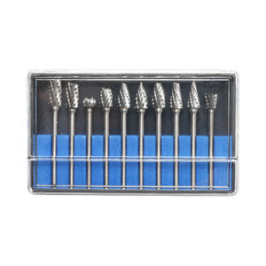 ชุดเครื่องมือแกะสลักไม้ไฟฟ้า 10 ชิ้น พร้อมหัวเจียรคาร์ไบด์แบบสองลาย หัวเจียรทังสเตนคาร์ไบด์ ปลายคาร์ไบด์ - Product Image 1