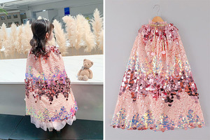 Nanyee Đầm Vải Sequin Sáng Bóng Màu Hồng Kẻ Sọc Lớn Cho Bé Gái Chấm Bi 9 + 18Mm - Product Image 4