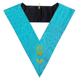 Masonic Regalia Unisex Adulto Collar de Oficial Bordado Rito francés Música Maestro Collar para uso en la Iglesia - Product Image 1